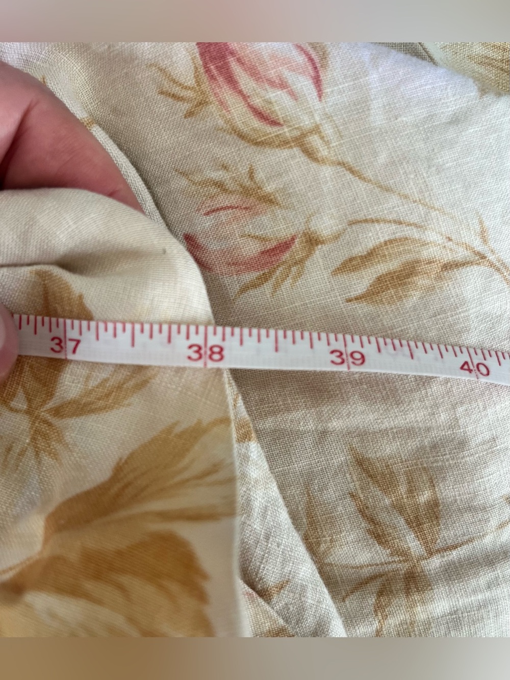 Vintage Lauren Ralph Lauren 100% linen floral button-front midi skirt, size 8. - Picture 10 of 11